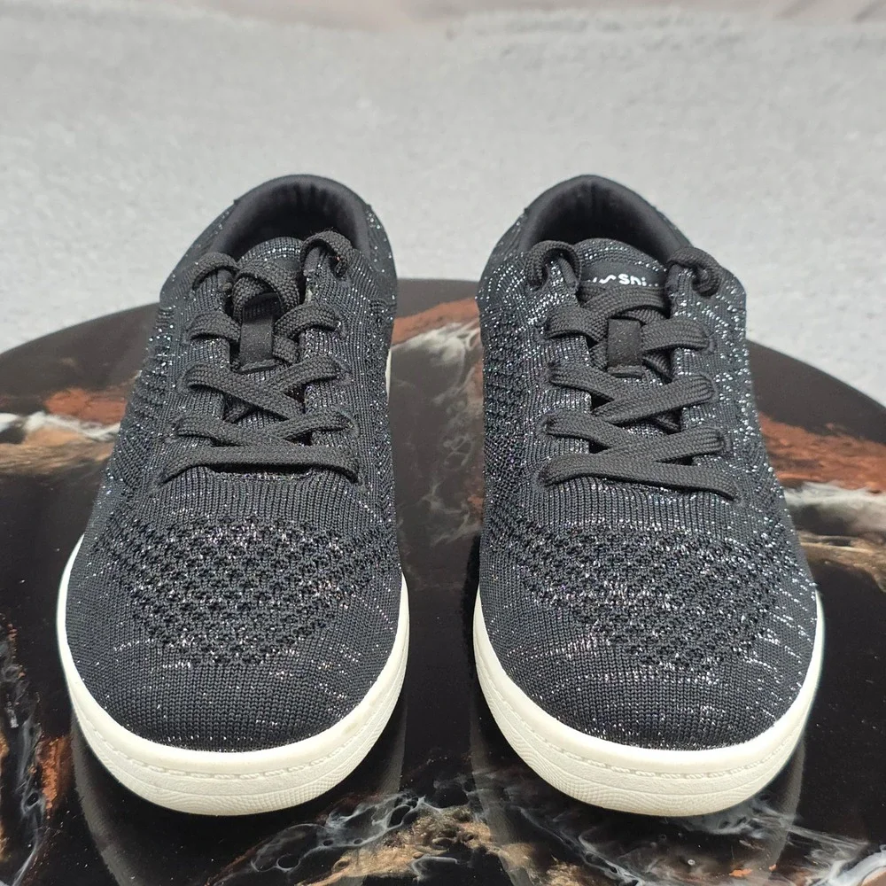 Easy Spirit Women's Semaitez Black Knit Sneakers Lace Up Casual Comfort Shoes‎